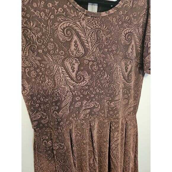 Mauve Embossed Lularoe Amelia Dress Xl - Picture 3 of 8